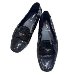 authentic prada black driving loafer 8